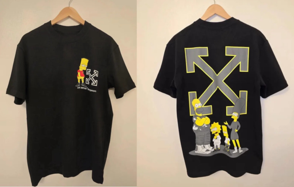 Off-White Black Crew Neck Tee Reprint Mens Streetwear Graphic T-Shirt S-5XL
