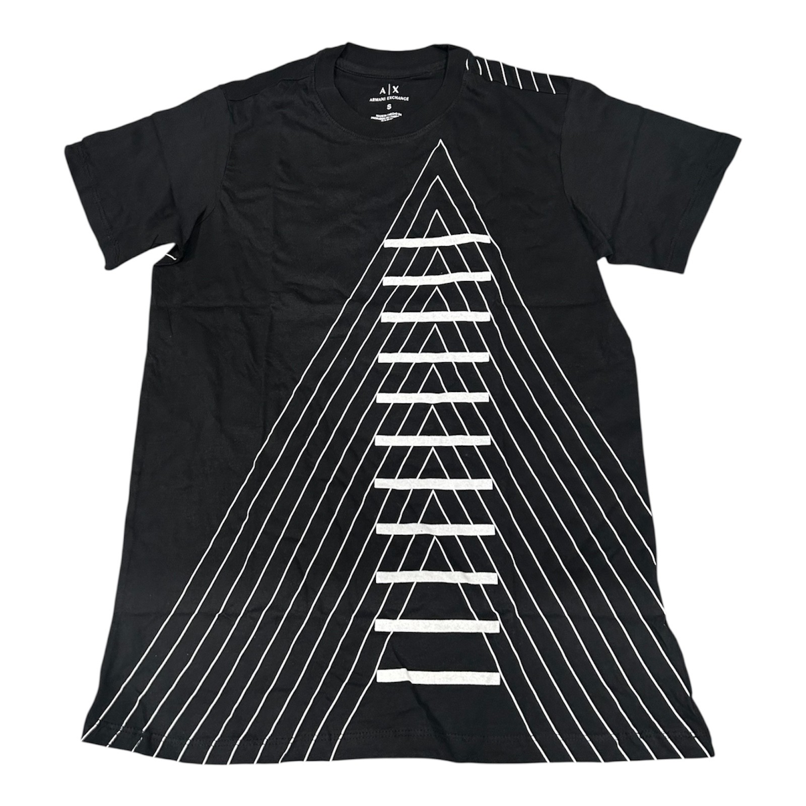 ARMANI EXCHANGE Black White INVERTED Short Sleeve Slim Fit Designer T-shirt NWT