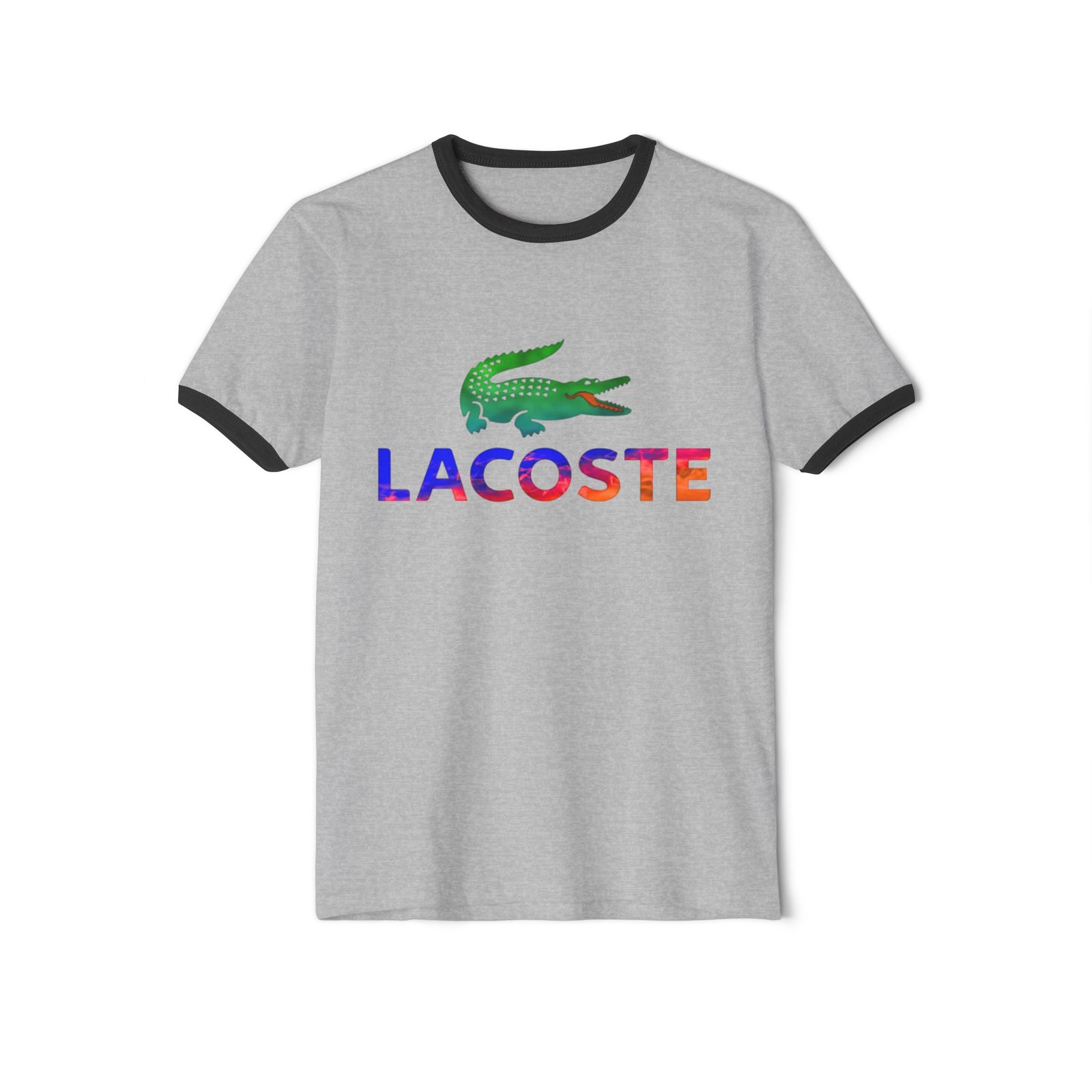 Rainbow Lacoste Crocodile T-Shirt | Ringer Tee