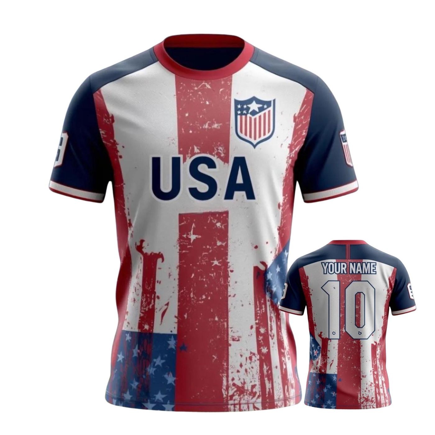 USA Soccer Jersey American Flag Patriotic World Cup Unisex Fan Shirt Tee