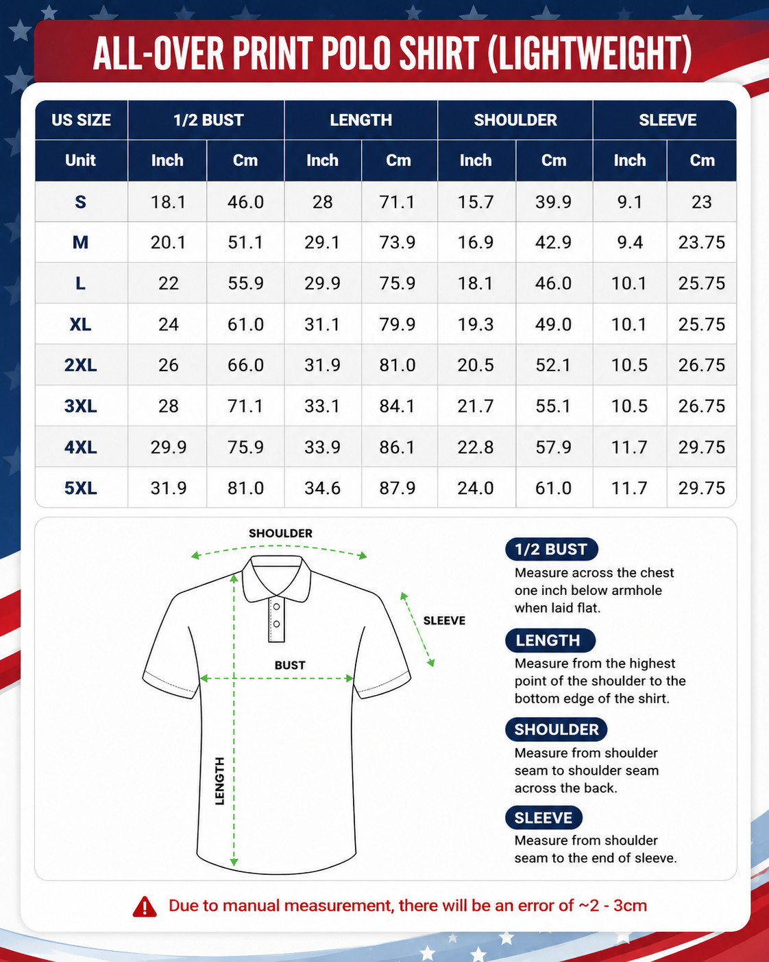 250th Anniversary Patriotic Polo Mens United States Of America 1776-2026 (S-5XL)
