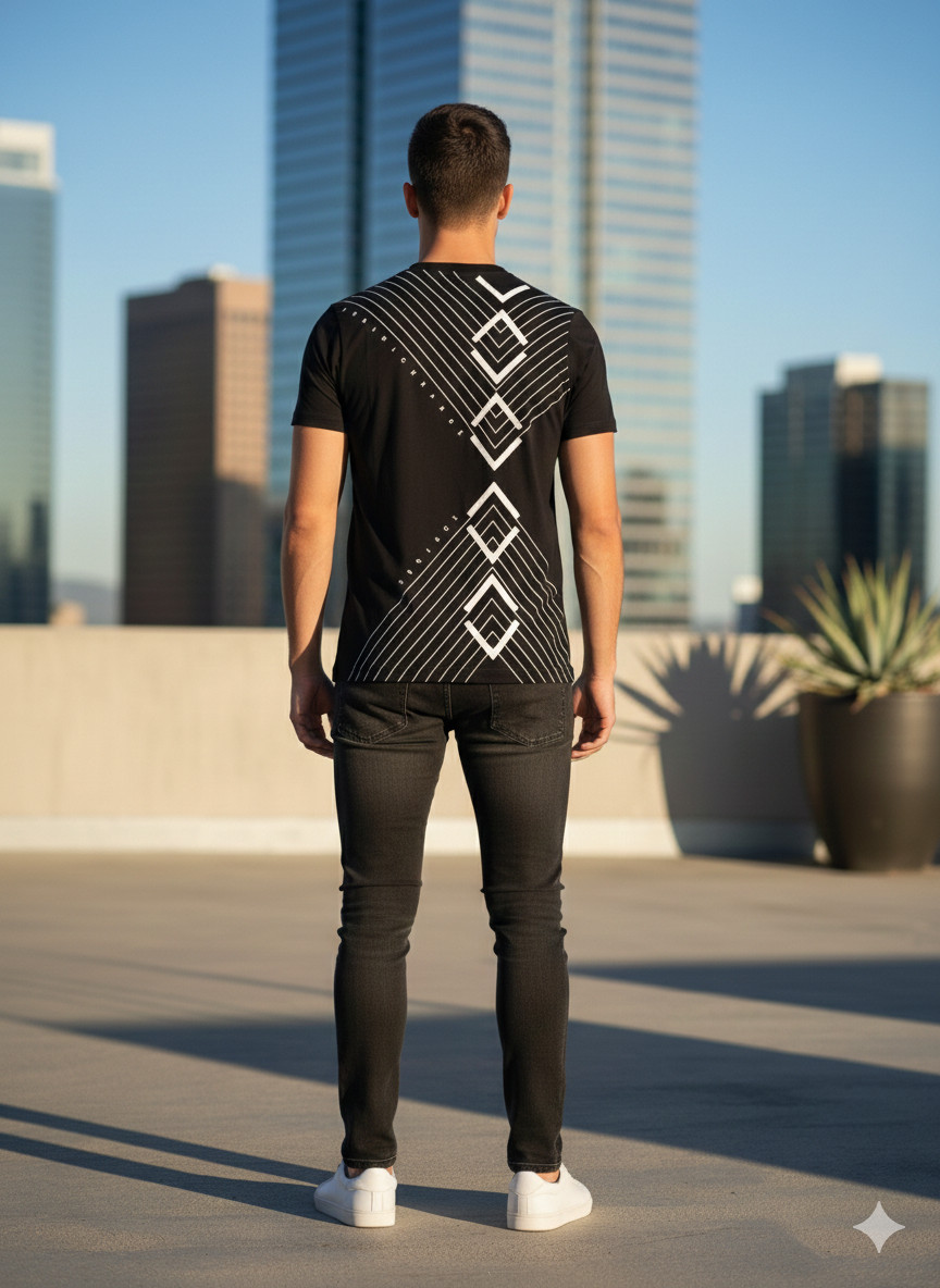 ARMANI EXCHANGE Black White INVERTED Short Sleeve Slim Fit Designer T-shirt NWT