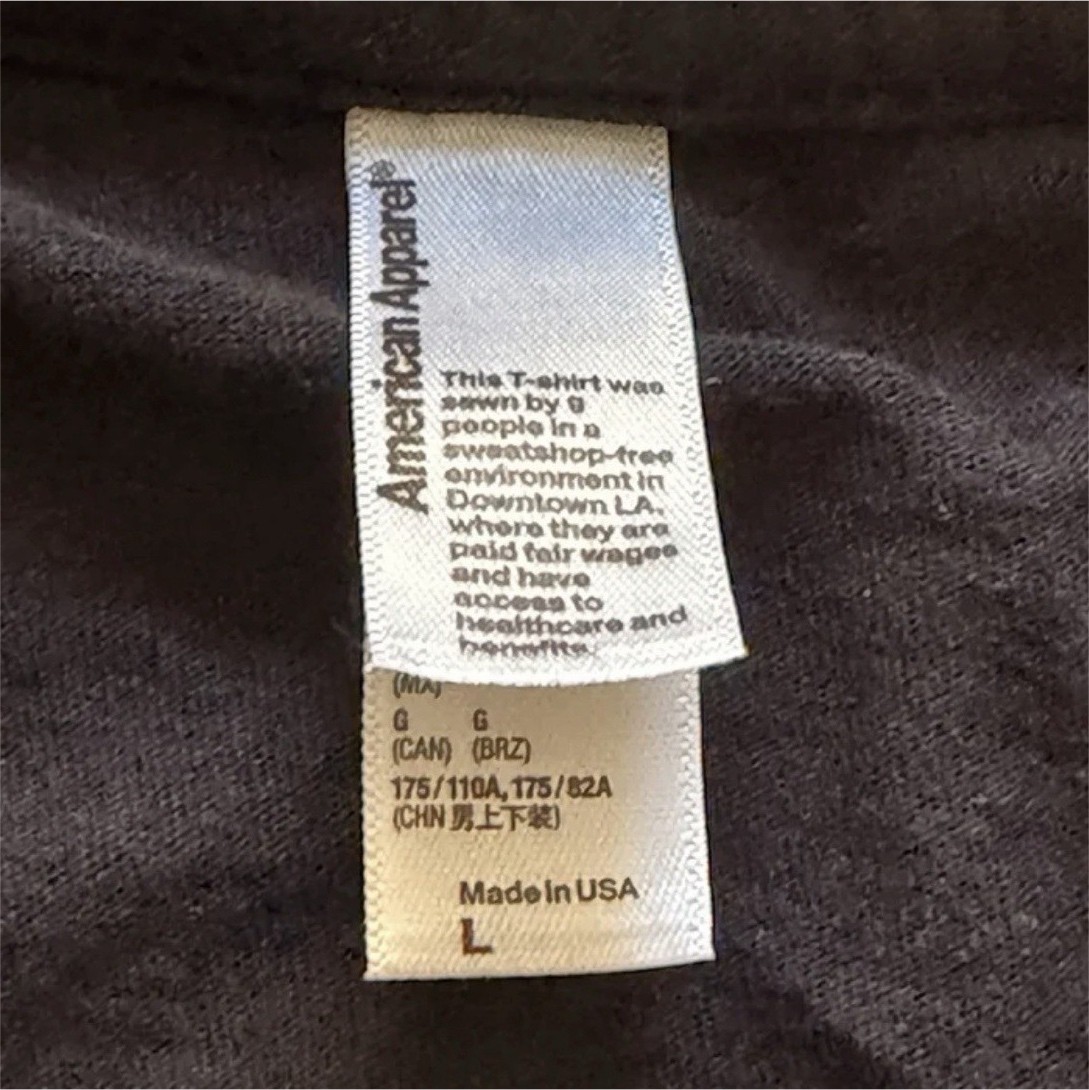 American Apparel Men’s 18 Rabbits Black Graphic Cotton Crew Neck T-Shirt L