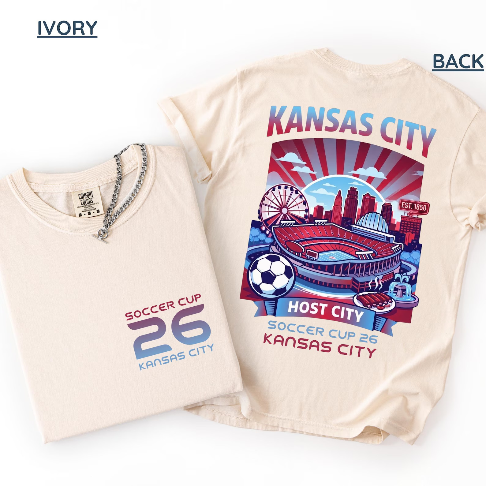 Kansas City Soccer Cup 2026 Host City T-Shirt, Retro KC Game Day Fan Tee