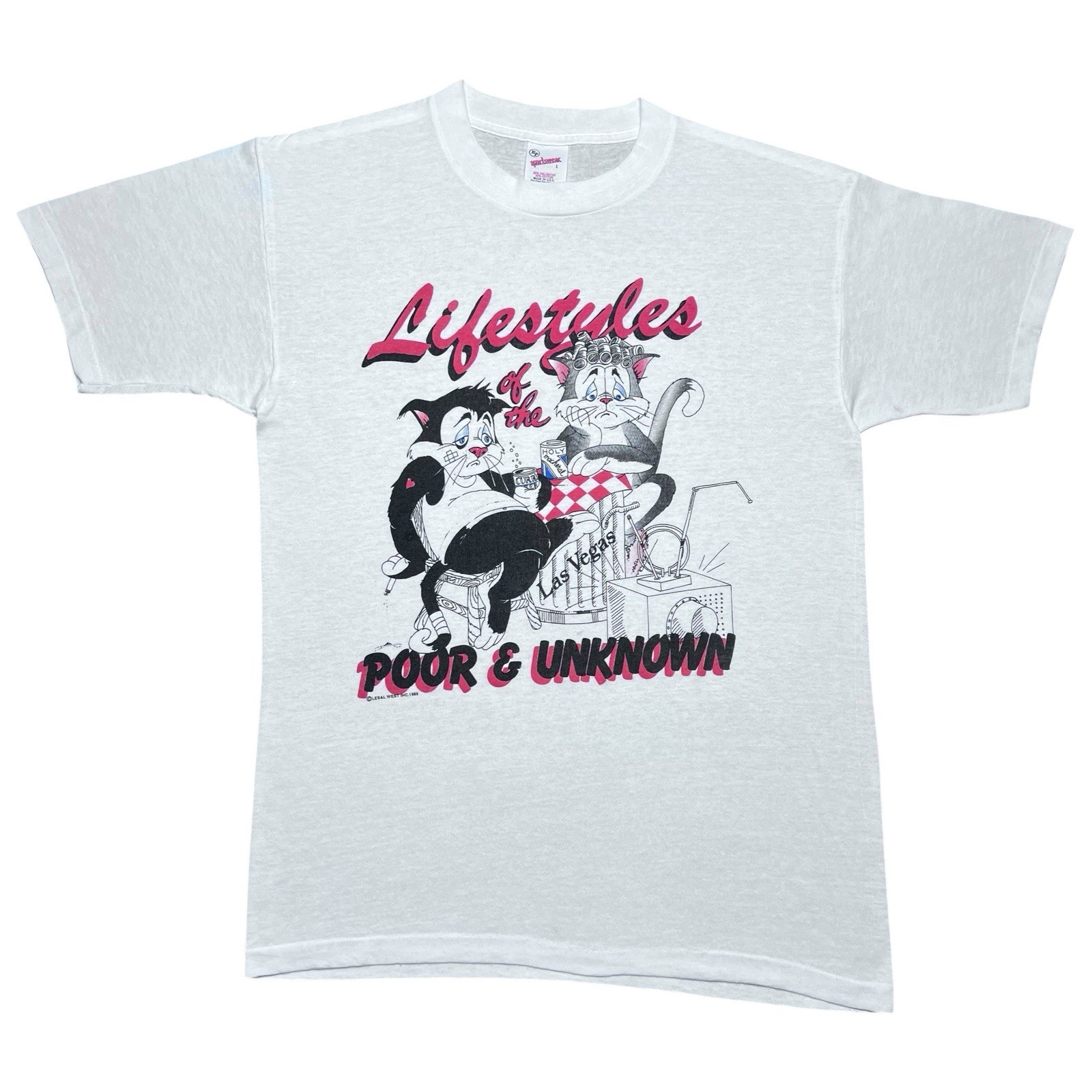 Vintage 1989 Lifestyles Of The Poor & Unknown Las Vegas T-Shirt Sz L