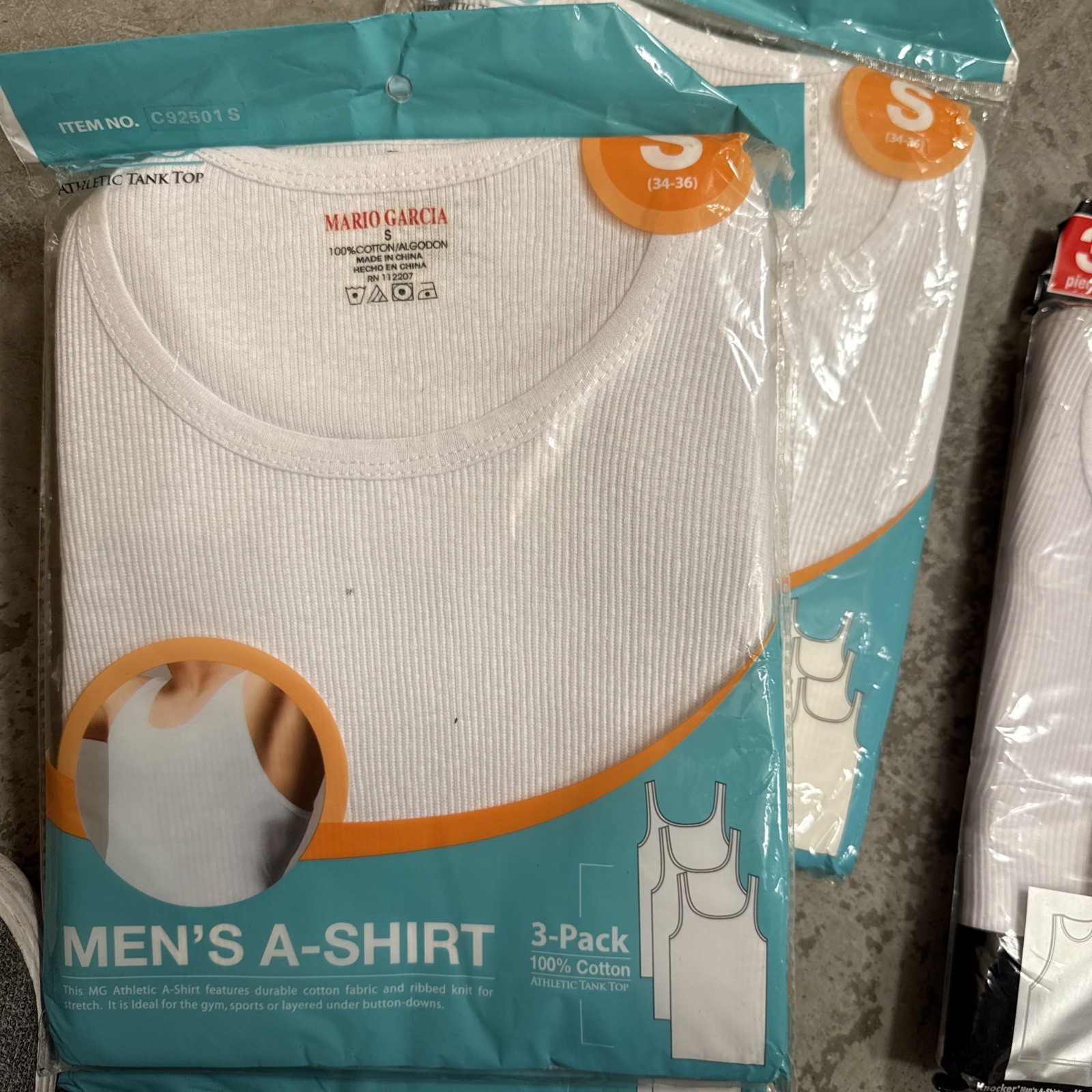 Lot Of 6 White Small A-Shirt/ Tang Top Special,Last Of Inventory