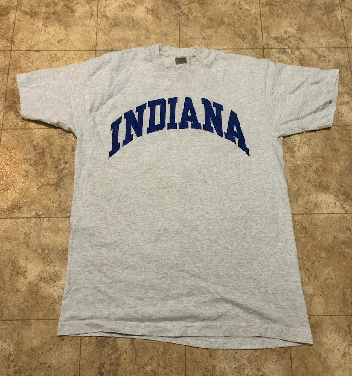 Vintage Indiana Grey T-Shirt Size Large 100% Cotton Fruit of the Loom