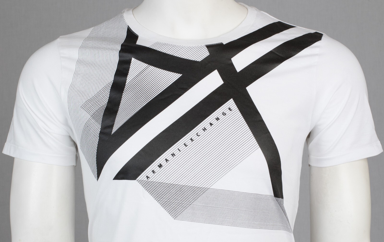 ARMANI EXCHANGE White RIGHT SIDE UP Short Sleeve Slim Fit Designer T-shirt NEW