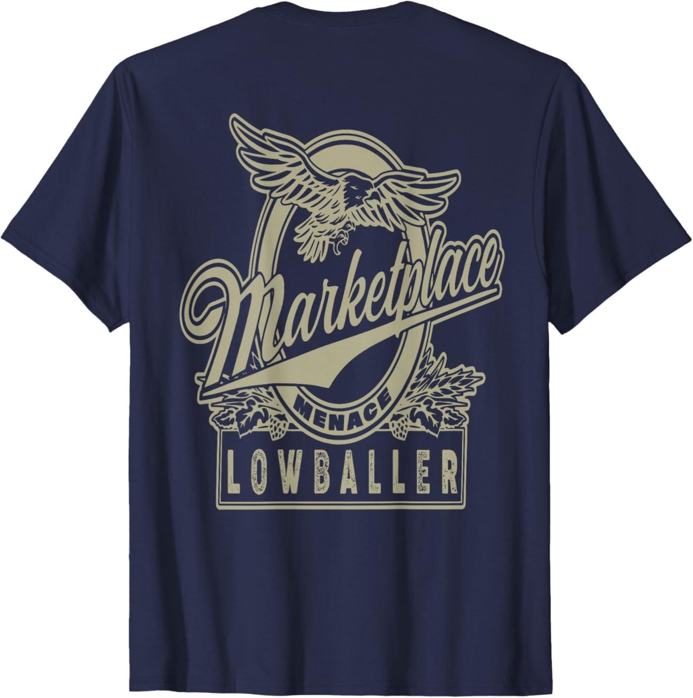 Marketplace Lowballer Funny Seller Vintage Eagle (ON Back) T-Shirt