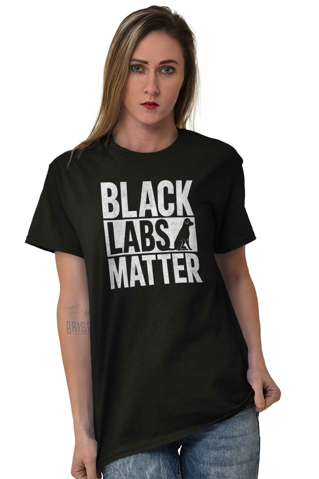 Black Labs Matter Funny Pet Dog Owner Gift Adult Short Sleeve Crewneck Tee
