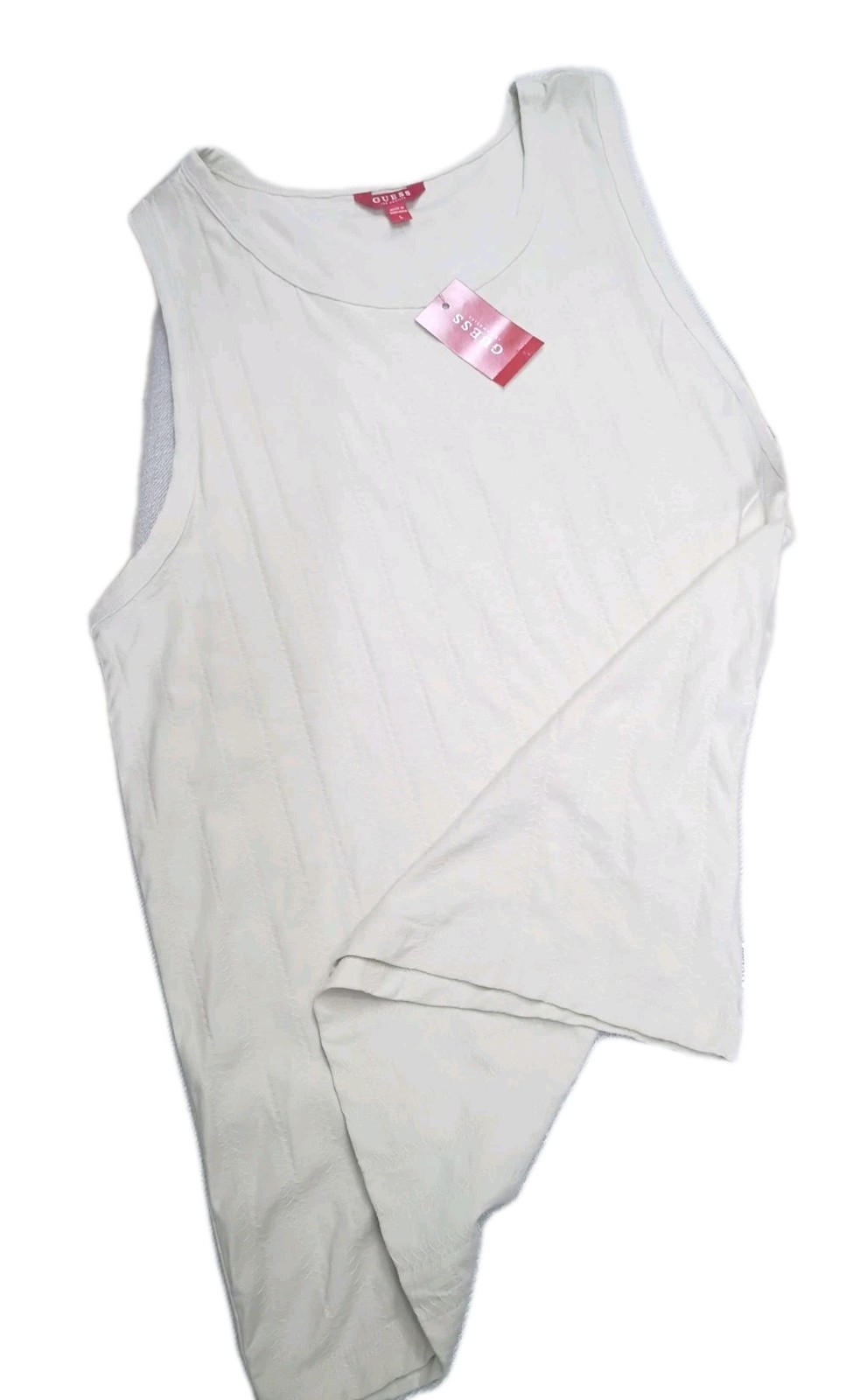 Guess Los Angeles Brand Men Tagless Tank Top T-Shirt Summer Size Large Cream