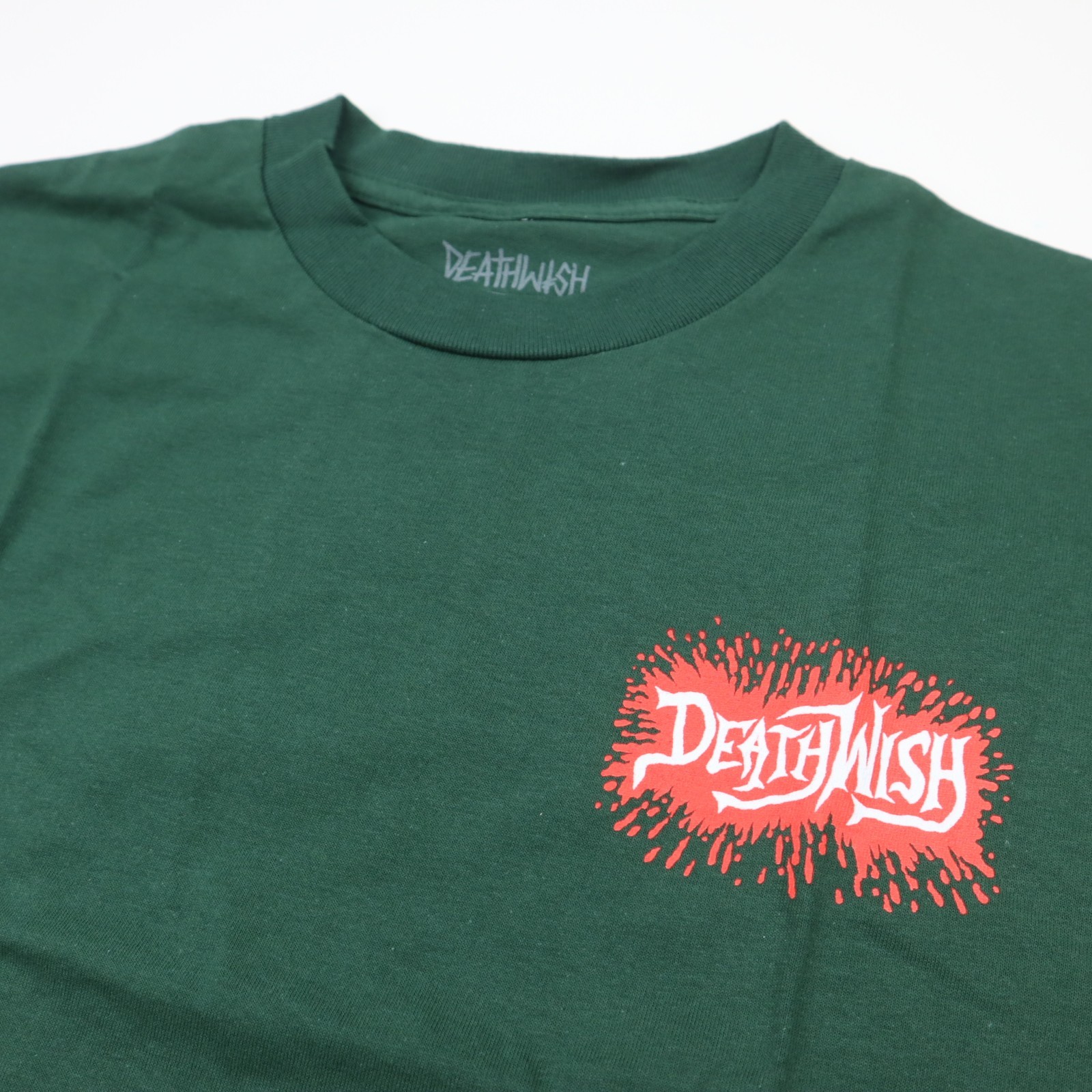 Deathwish Revenge T-Shirt Mens Medium Forest Green Skull Graphic Skate NEW