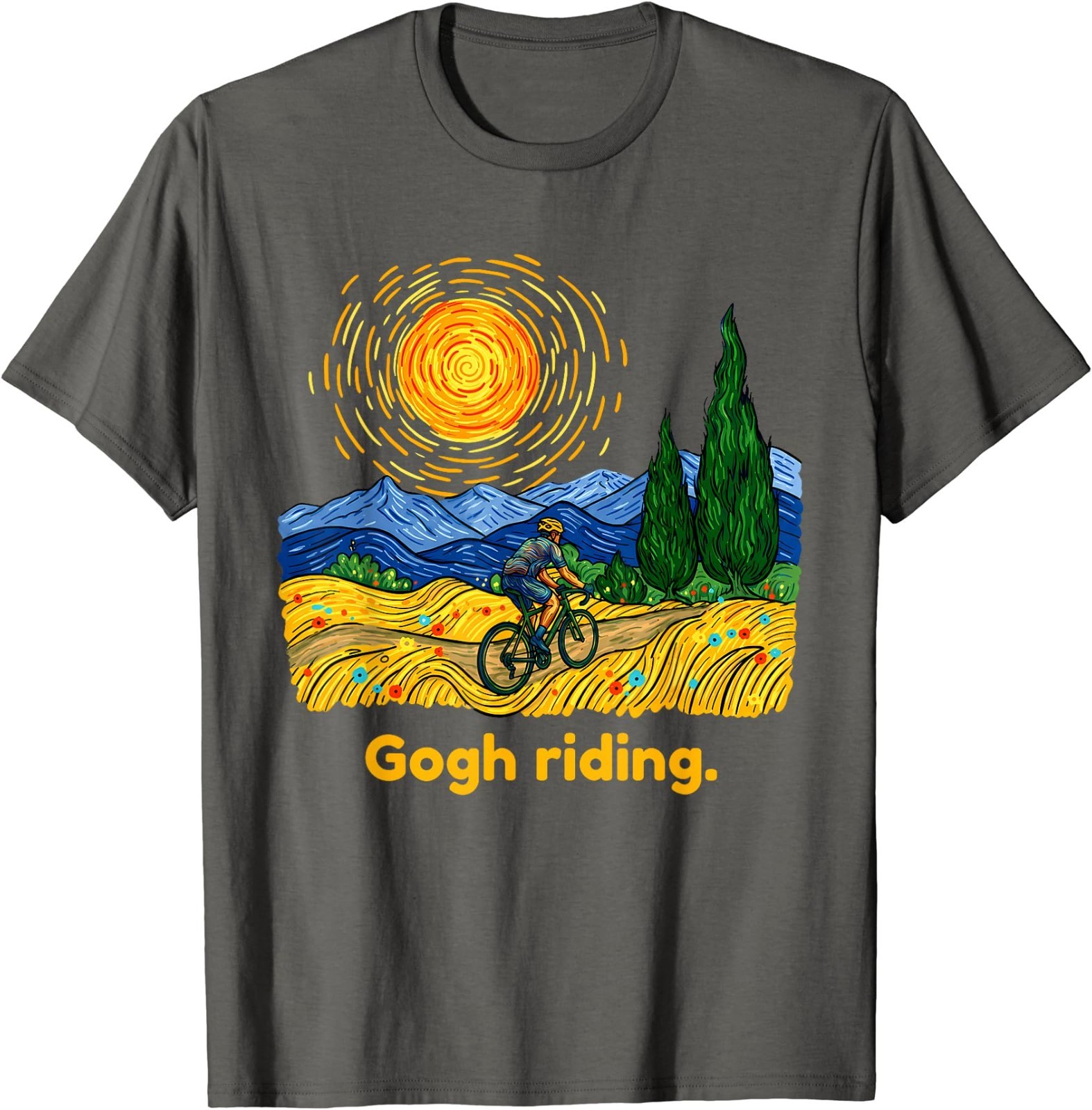 Gogh Riding Funny Cycling Van Gogh Art Bike T-Shirt