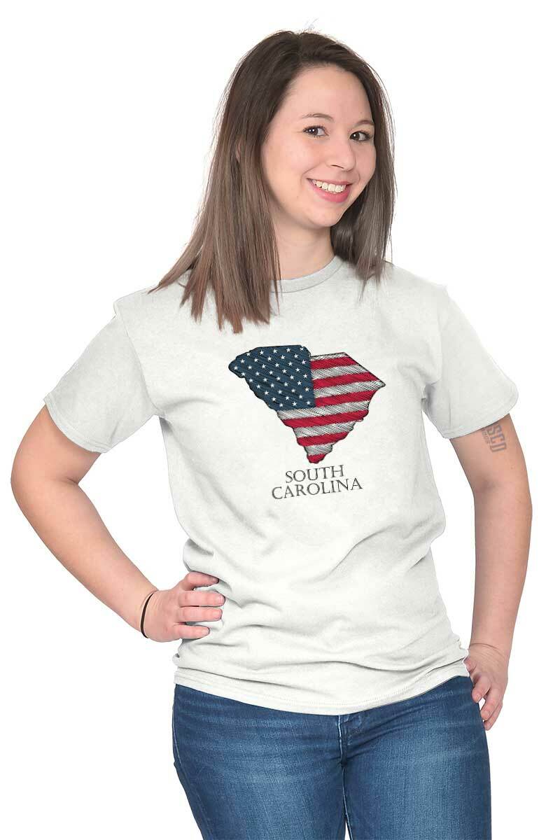 SC United States America Patriotic Gift Idea Womens or Mens Crewneck T Shirt Tee