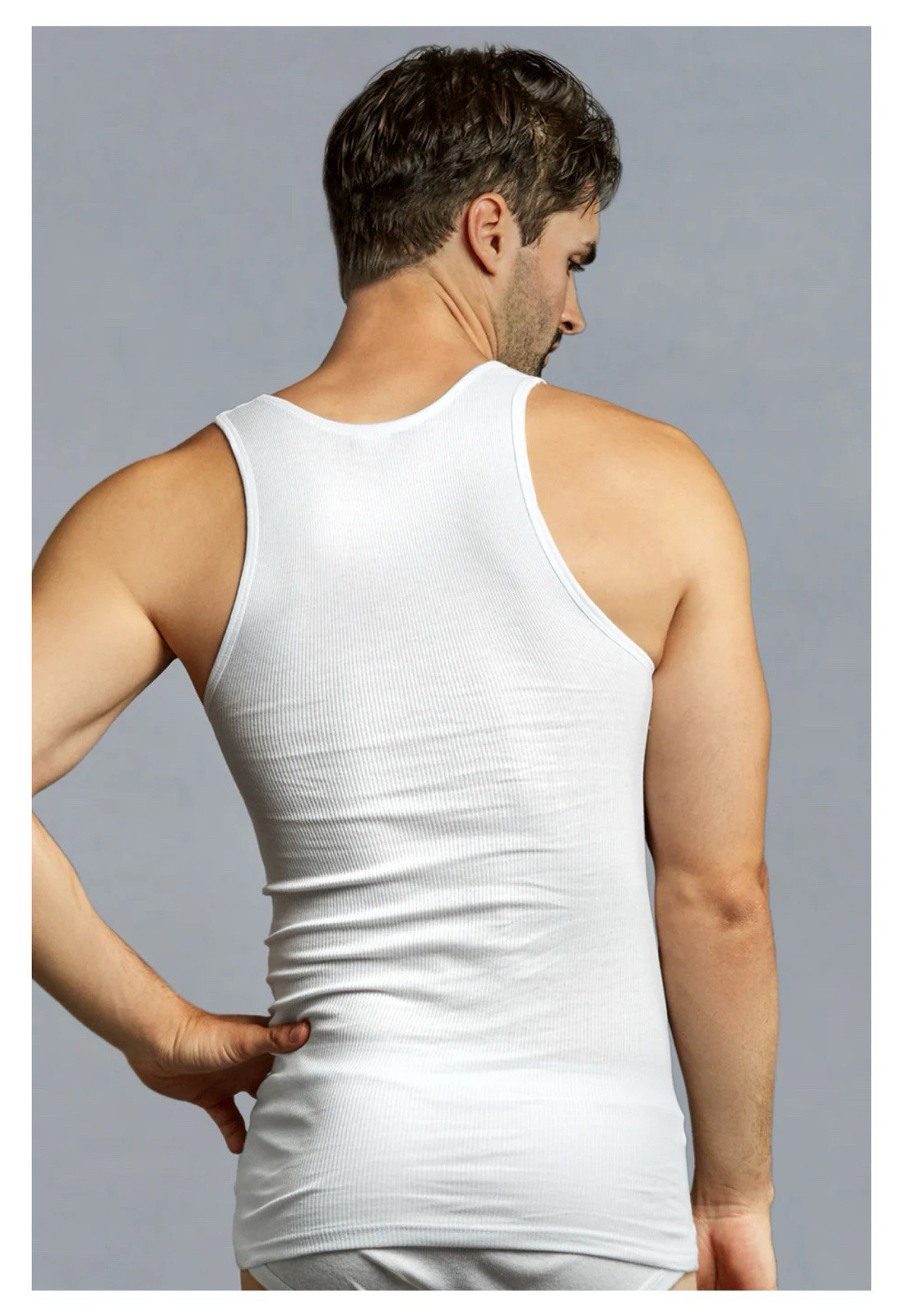 6 Packs Men 100% Cotton Ribbed Tank Top A-Shirt Wife Beater Undershirt Lot XL