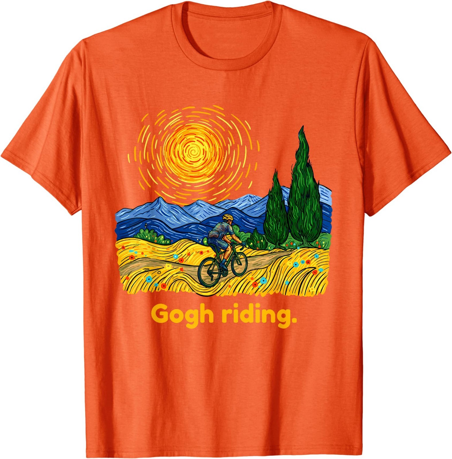 Gogh Riding Funny Cycling Van Gogh Art Bike T-Shirt