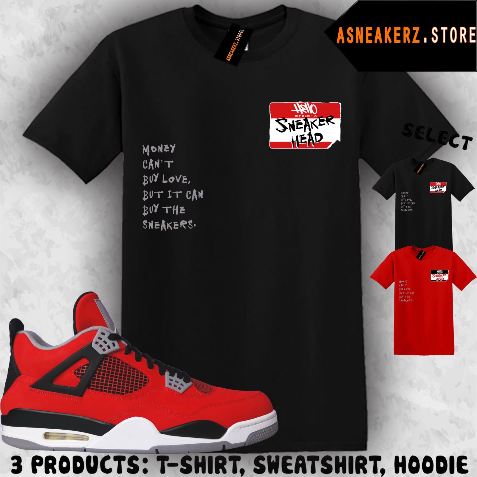 Tee Shirt Matching AJ 4 Toro Bravo 2026 Match Sneaker Sneakerhead Badge T-Shirt