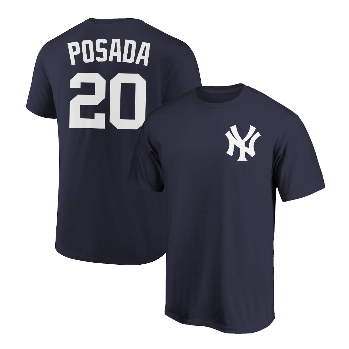 Jorge Posada T-Shirt New York Yankees Player Name and Number Soft Jersey Tee
