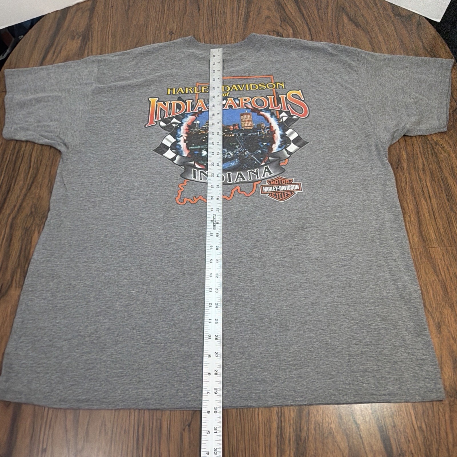Harley Davidson Mens 2XL Gray T-Shirt Indianapolis Indiana RK Stratman Vintage