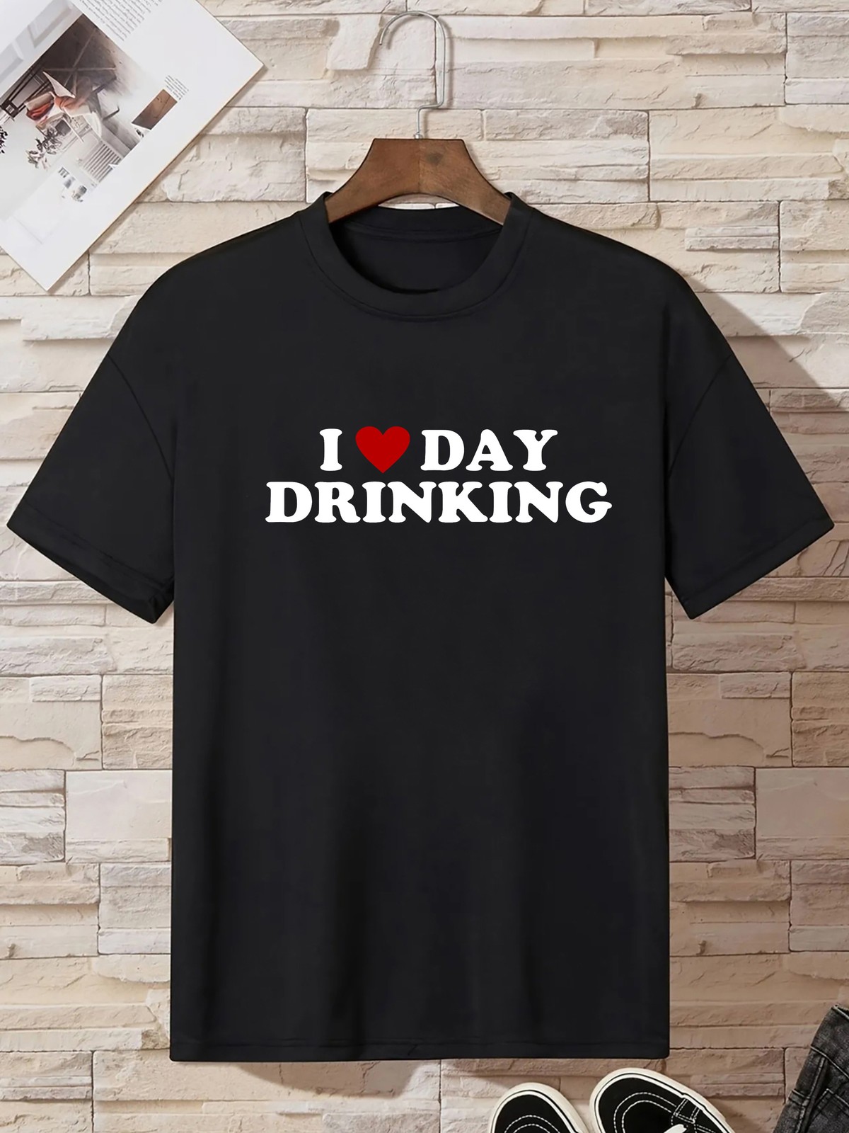 Men’s Casual Short-Sleeve T-Shirt Letter Design – Breathable , Machine Washable√
