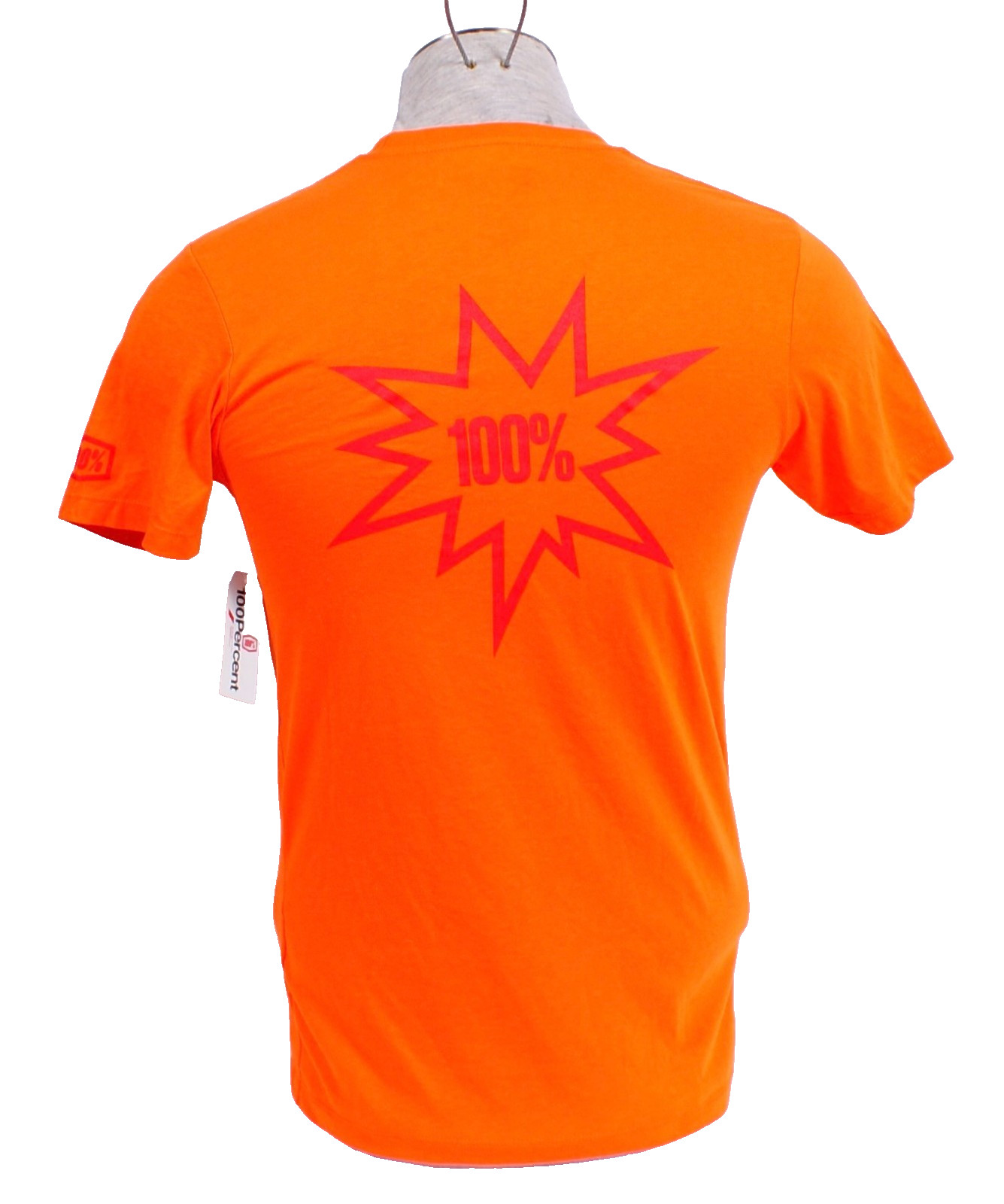 100% Men’s S Orange Short Sleeve Tee T-Shirt