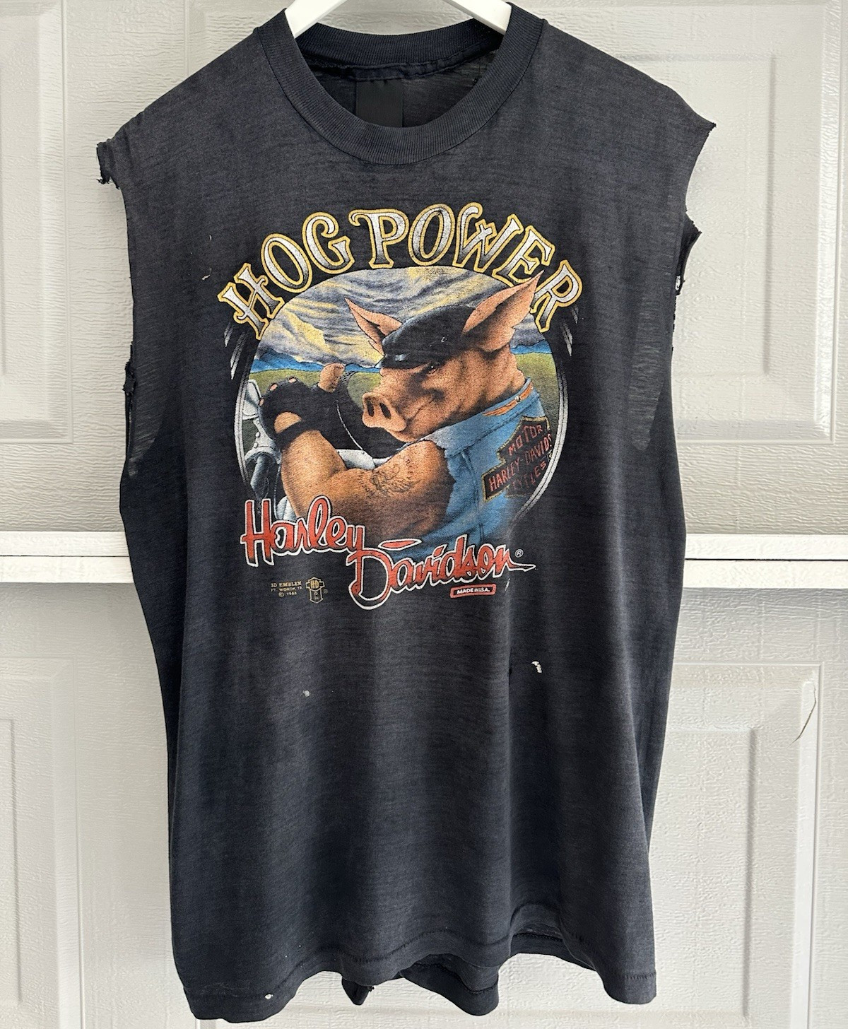 Vintage 3d emblem Harley Davidson Hog Power shirt