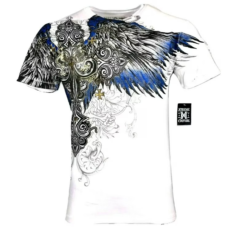 XTREME COUTURE by AFFLICTION White ENSIGN Short Sleeve Slim Fit Mens T-shirt NWT