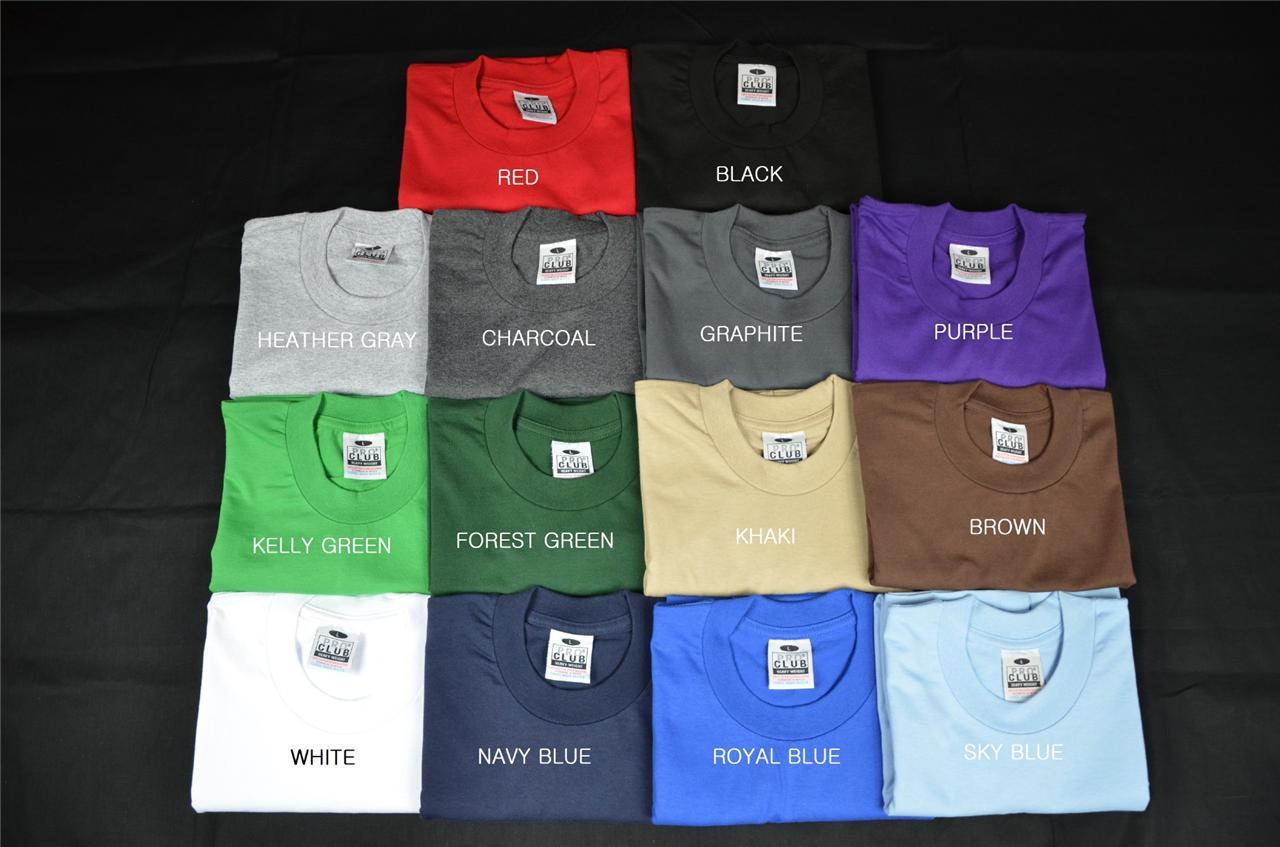 1 NEW PROCLUB LT-5XLT TALL HEAVY WEIGHT T-SHIRT PLAIN TEE PRO CLUB COLOR BLANK