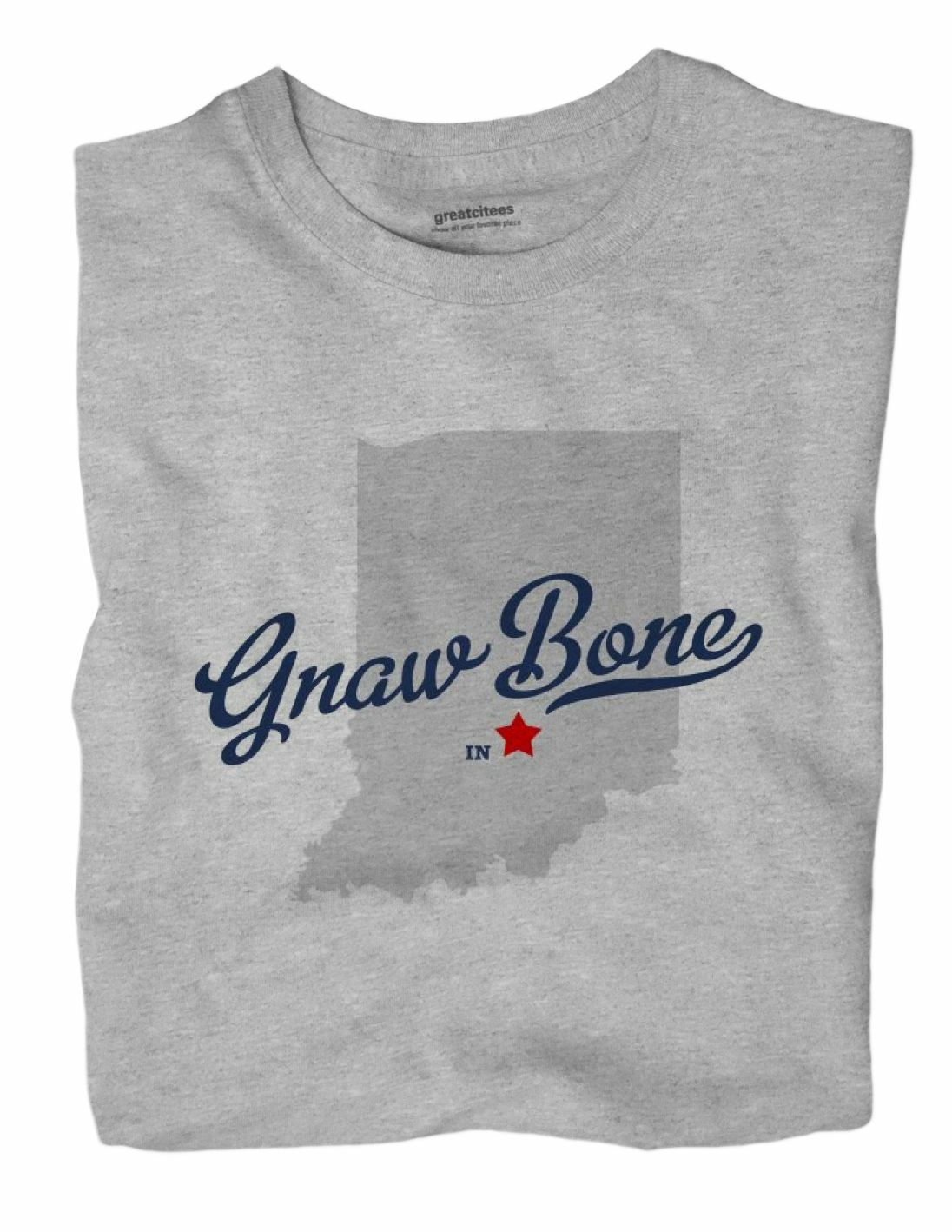 Gnaw Bone Indiana IN Ind T-Shirt MAP