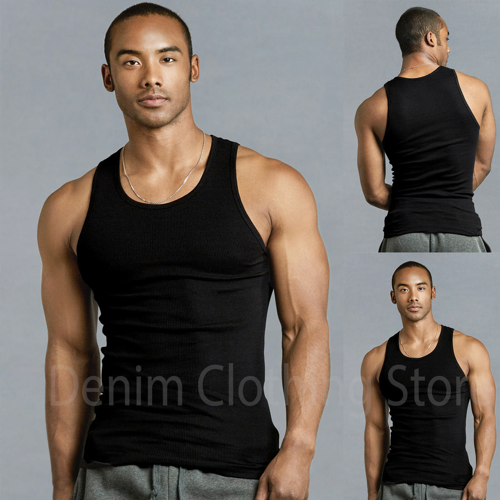 4XL-5XL Men’s A-Shirt 6 Pack Lot Tank Top Cotton Wife Beater Ribbed Undershirt