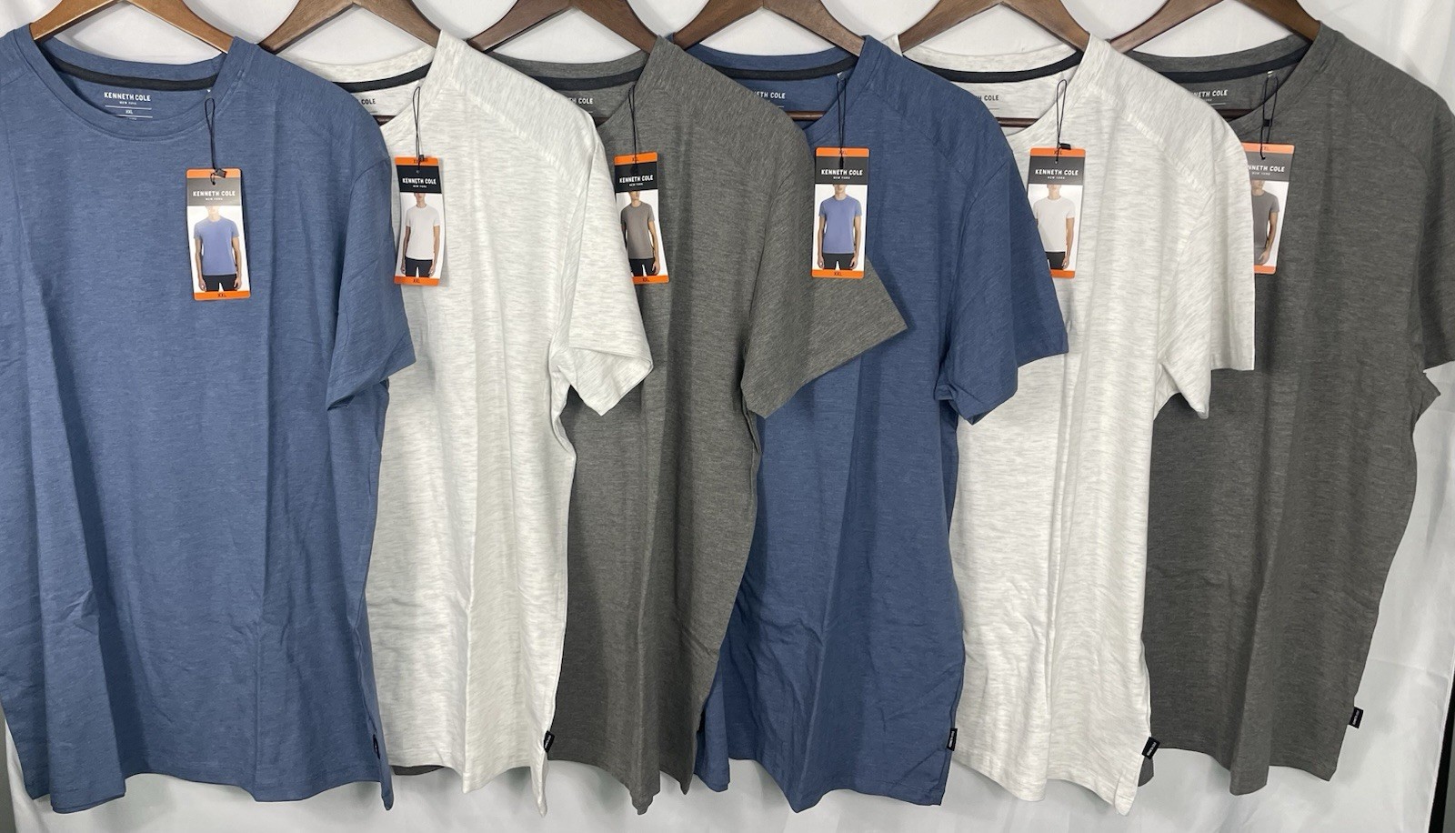 Kenneth Cole Men’s SLIM XXL Lot of 6 Tees (2) Each Color “fit like size LARGE”