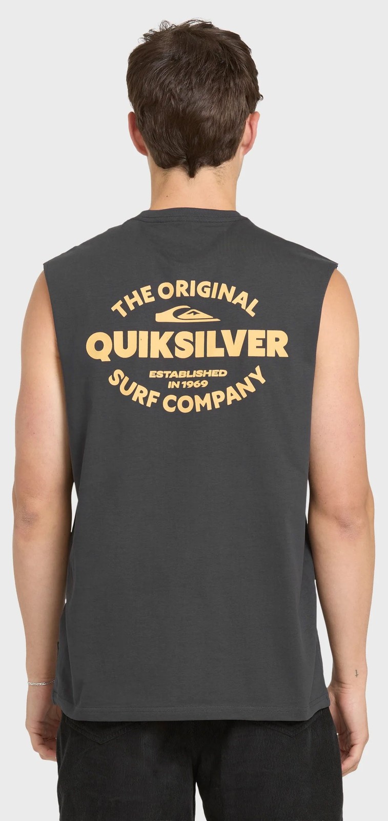 Quiksilver Men’s The Shed Tank Top – Oversized Cotton Muscle Tank, Phantom – New