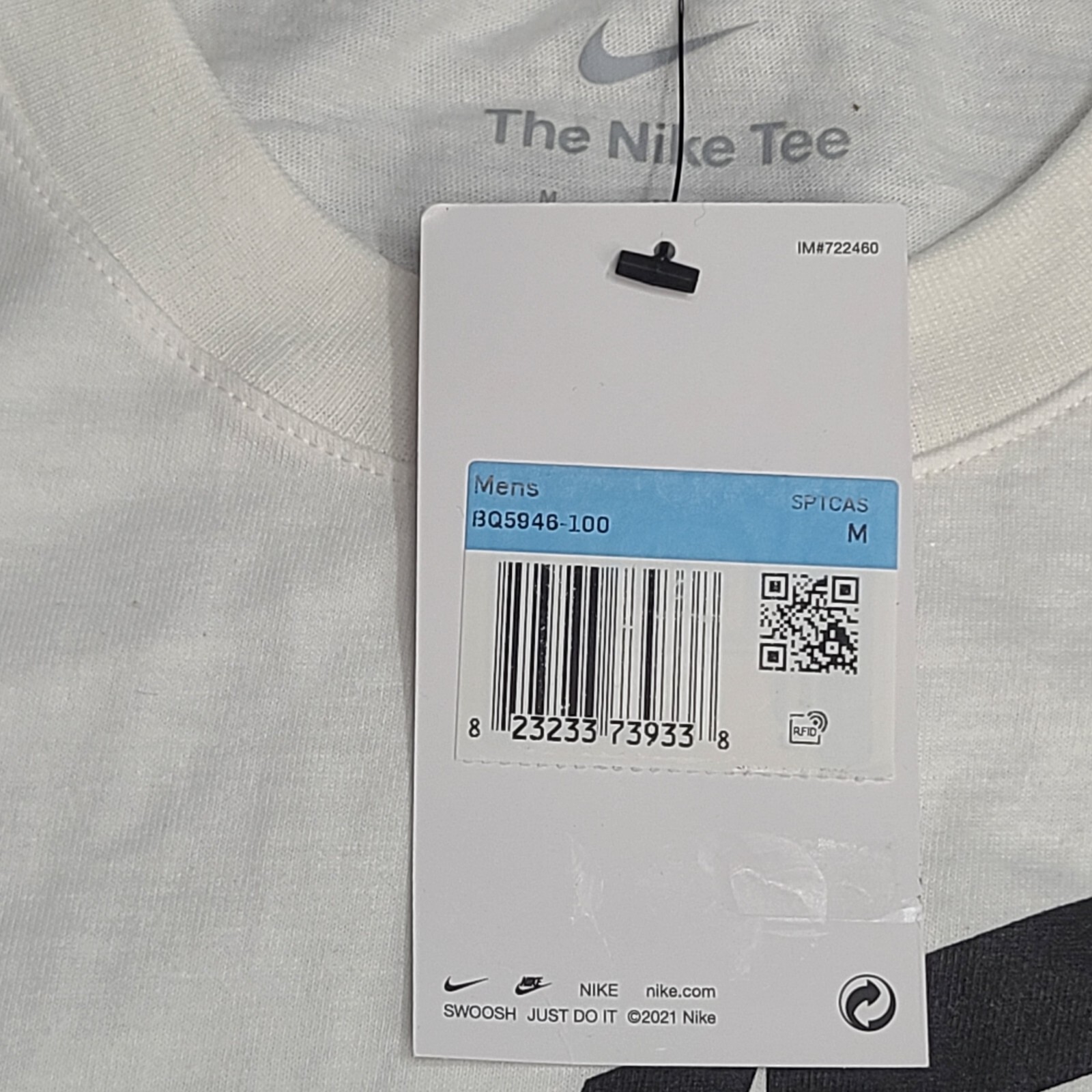 Nike Shirt Mens Medium White Black Gray Futura Logo Sportswear Cotton New Tee 05