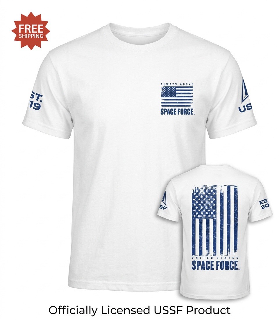 United States Space Force USSF “ALWAYS ABOVE” White T-Shirt -Size XL – NWT