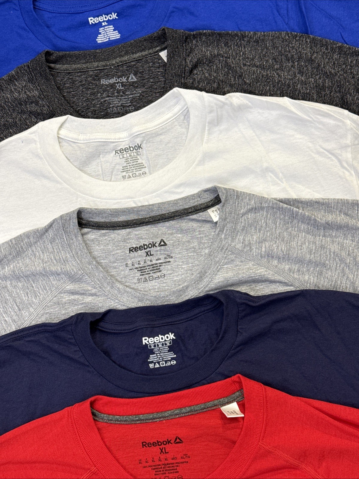 Reebok Men’s Short Sleeve 6 Pack New T-Shirt, Size MEDIUM (6 Colors Pack)