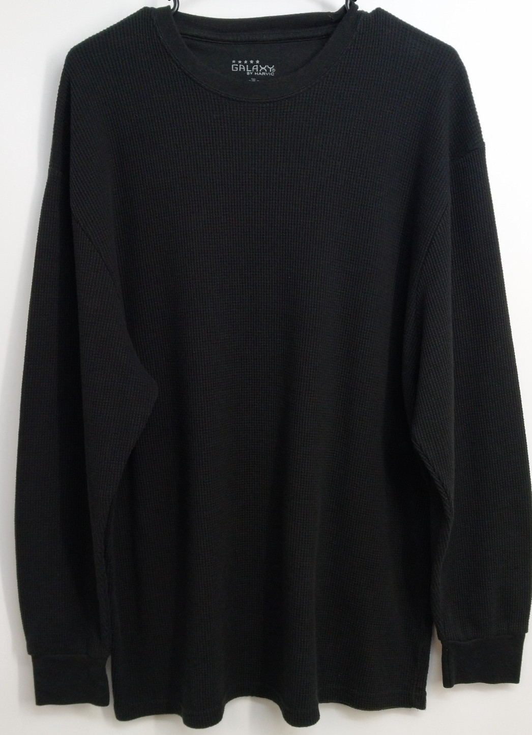 Galaxy Men’s Sz 3XL Long Sleeve Thermal Shirt Black Machine Washable Cold