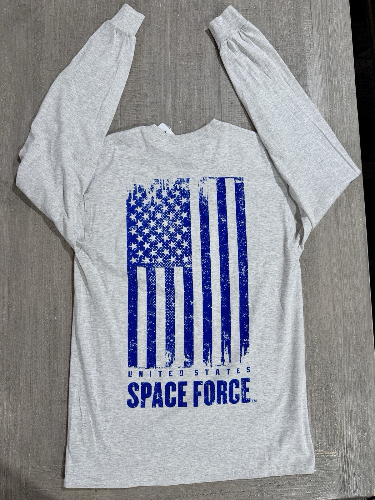United States Space Force USSF “ALWAYS ABOVE” Ash Gray Long Sleeve T-Shirt -Sz L