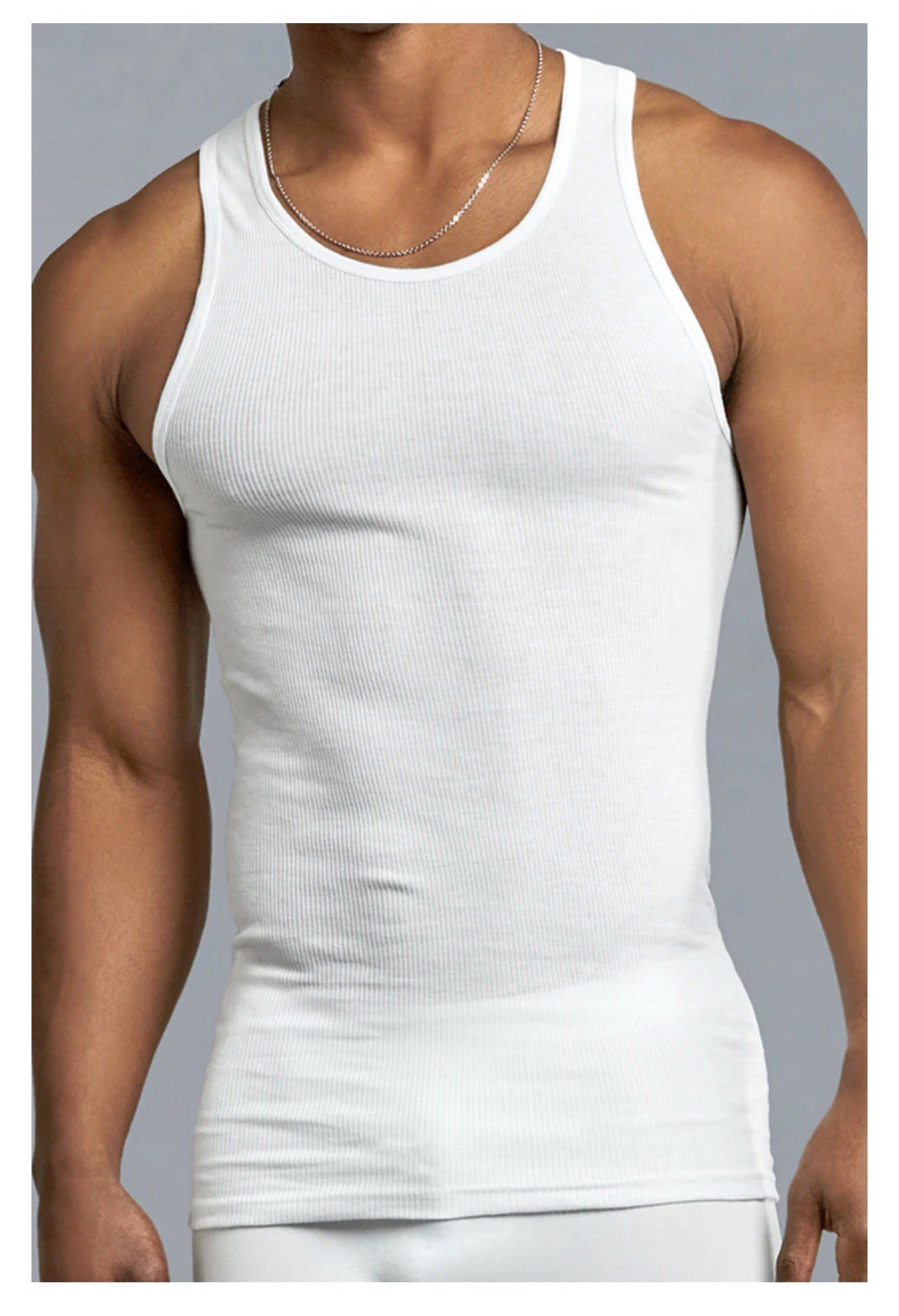 6 Packs Men 100% Cotton Ribbed Tank Top A-Shirt Wife Beater Undershirt Lot XL