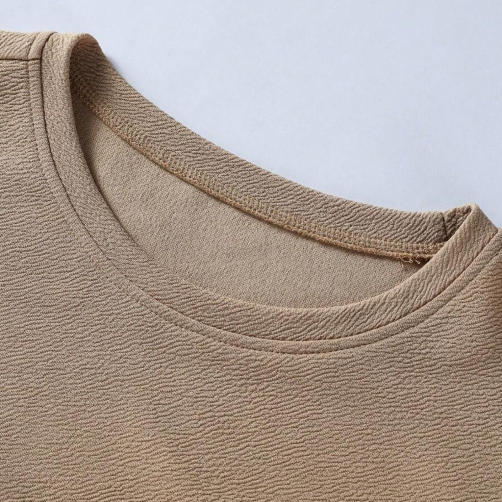 Men’s T-Shirt Short Sleeve Casual Ant Fabric Solid Color Crew Neck Slim T-Shirt