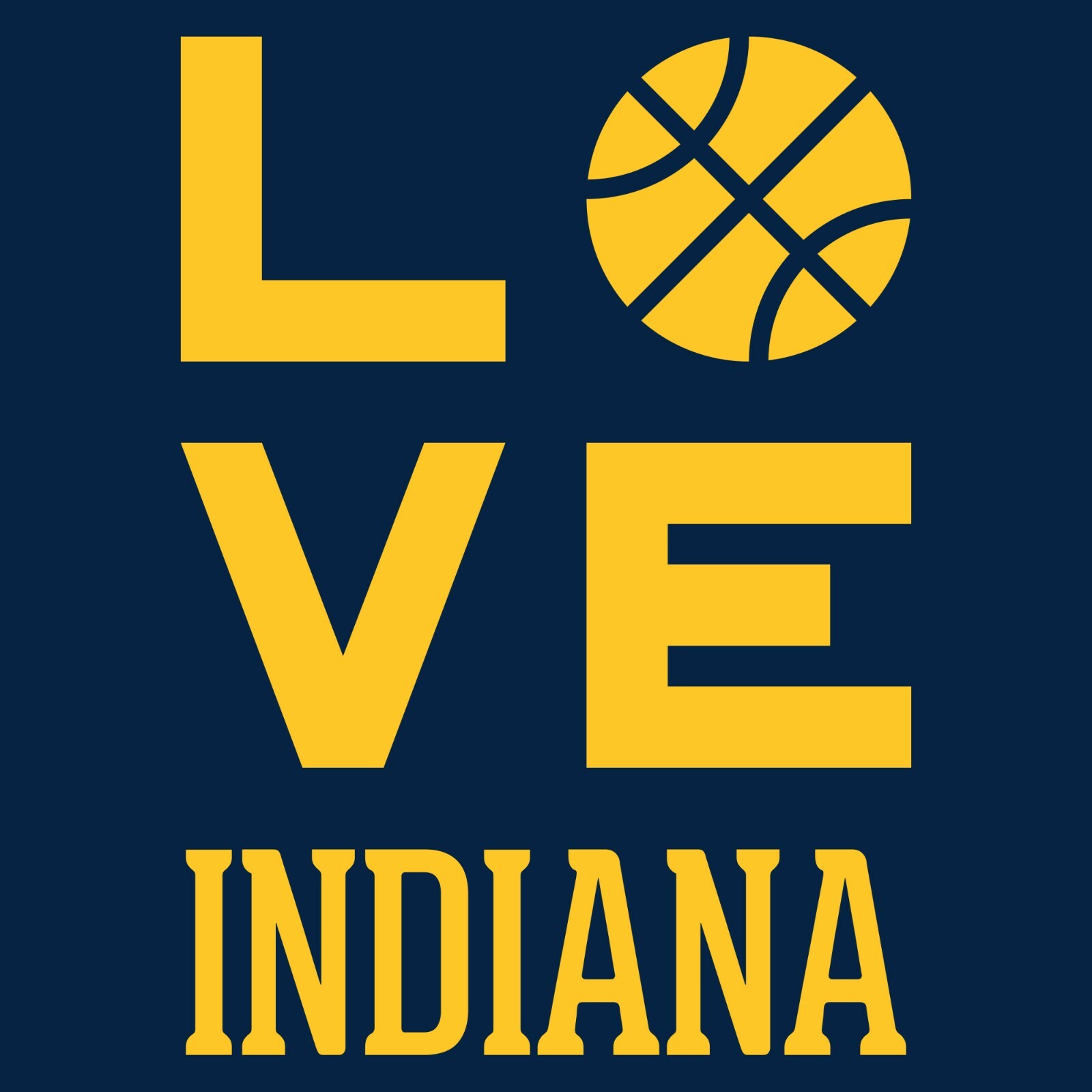 Indiana Love Basketball – Sports Team Hometown City Pride T Shirt – Navy