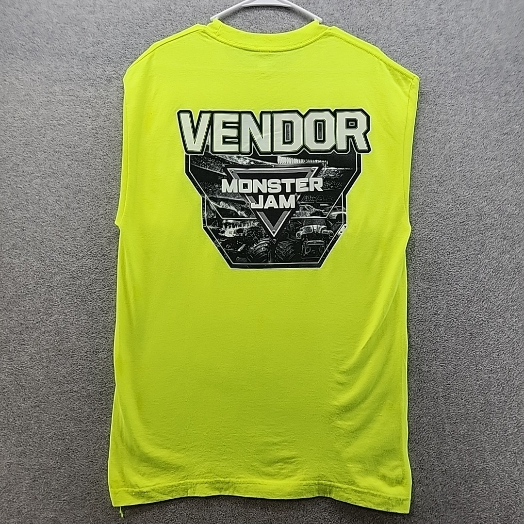 Alstyle Athleticwear Mens Monster Jam Vendor T Shirt Large Yellow Monster Trucks