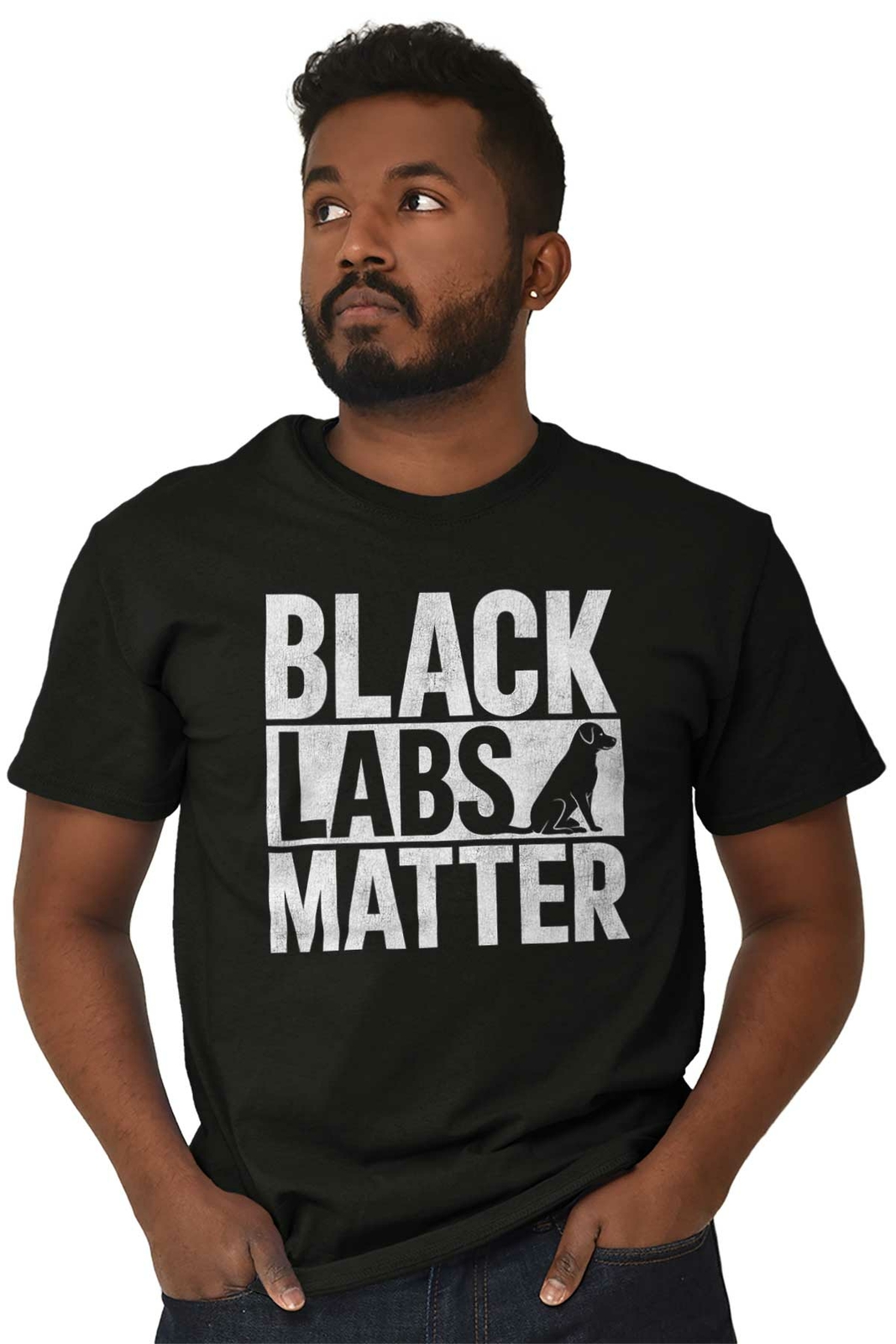 Black Labs Matter Funny Pet Dog Owner Gift Adult Short Sleeve Crewneck Tee