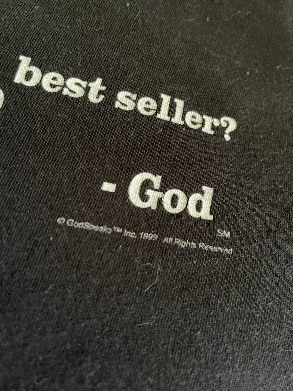 Vtg 99’ Godspeaks T-shirt XL Black ‘Have You Read My #1 Seller’ Short Sleeve