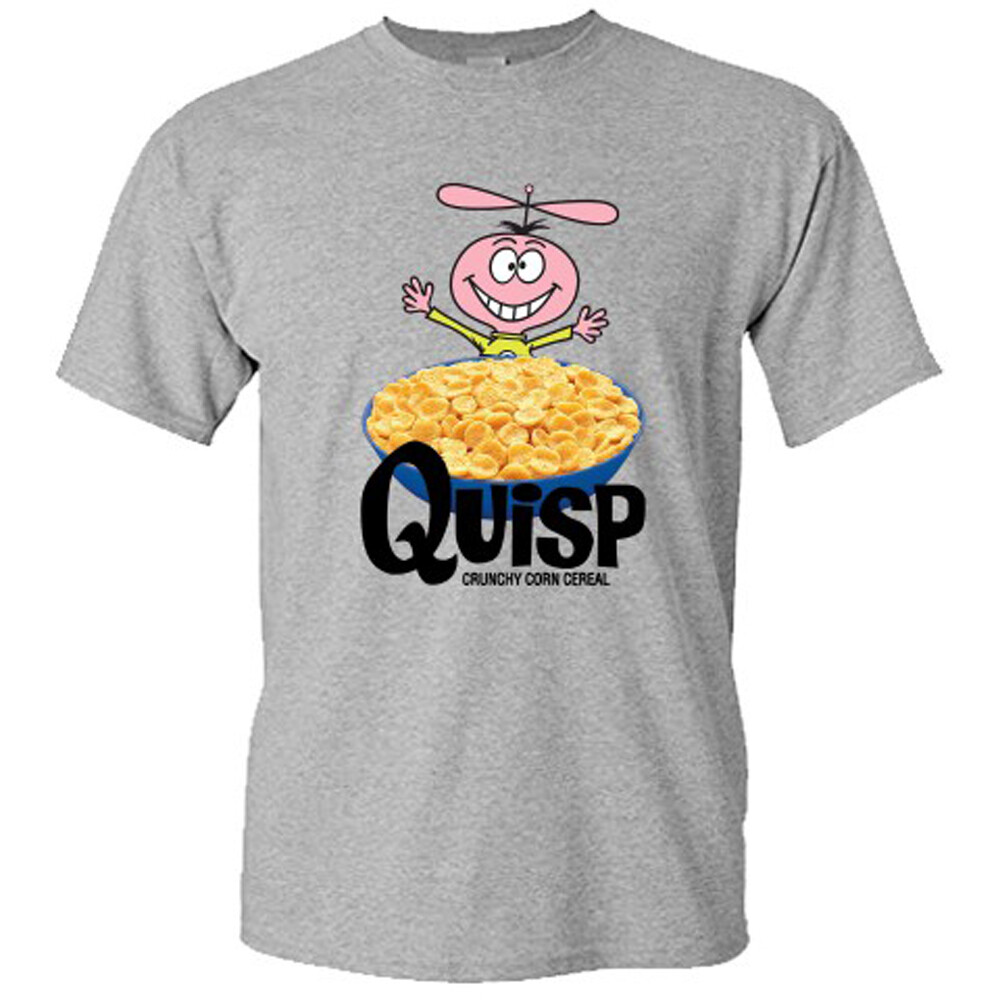 Quisp Cereal Logo Men’s Grey T-Shirt Size S M L XL 2XL 3XL 4XL 5XL