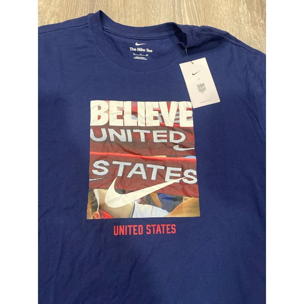 Men’s XL Nike Believe United States Patriotic Graphic T-Shirt Blue New with Tags