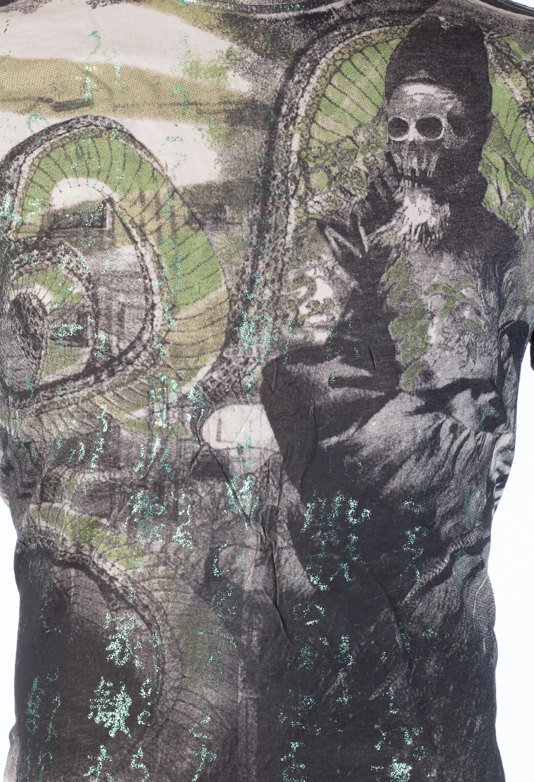 Rare $62 AFFLICTION Sand SERPEANT EMPEROR Short Sleeve Slim Fit Y2K T-shirt NWT