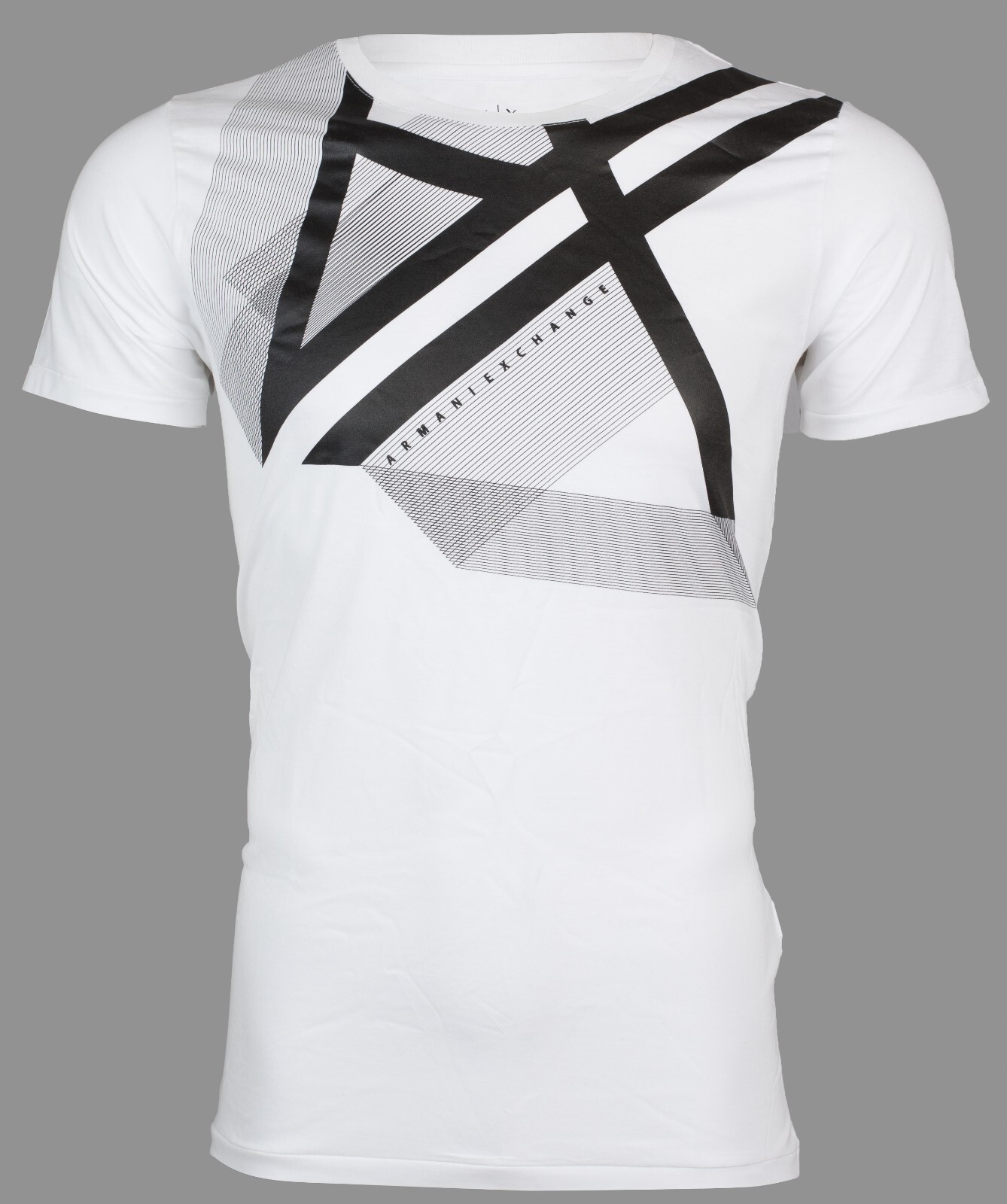 ARMANI EXCHANGE White RIGHT SIDE UP Short Sleeve Slim Fit Designer T-shirt NEW