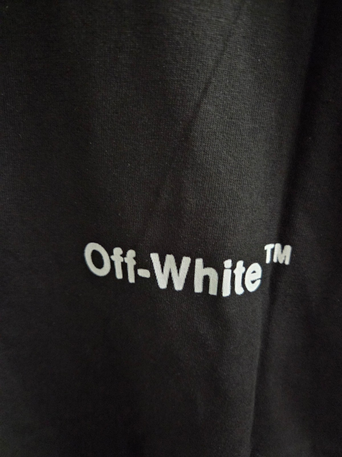 Off Wht Thin Scribble Diagonal Logo Black T-Shirt Cotton Regular Fit Size T33