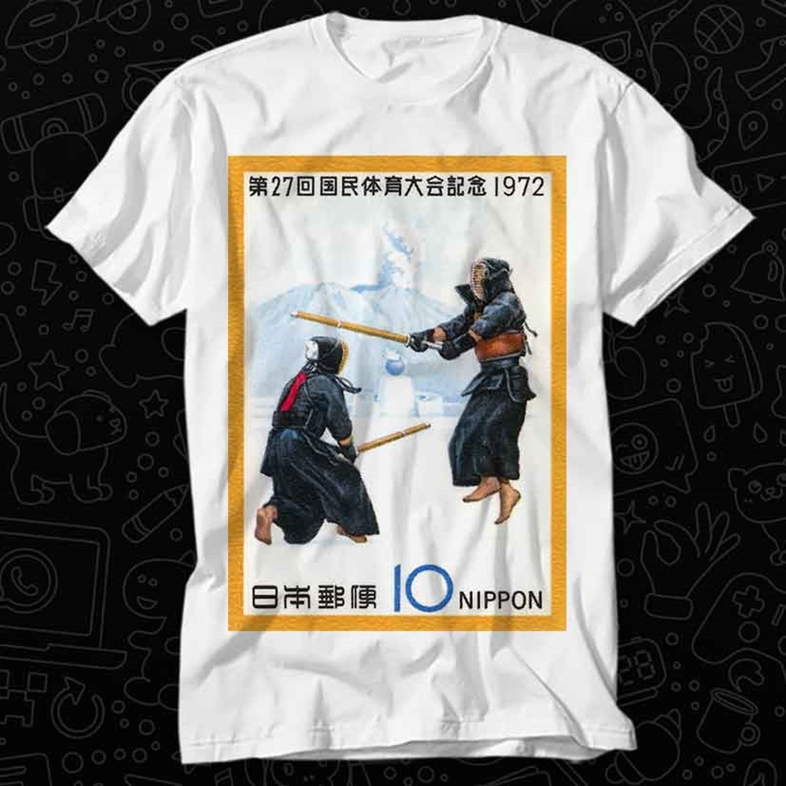 #26 1972 Japan Kendo Postage Stamp T Shirt Best Seller Gift Unisex Top Adult Tee