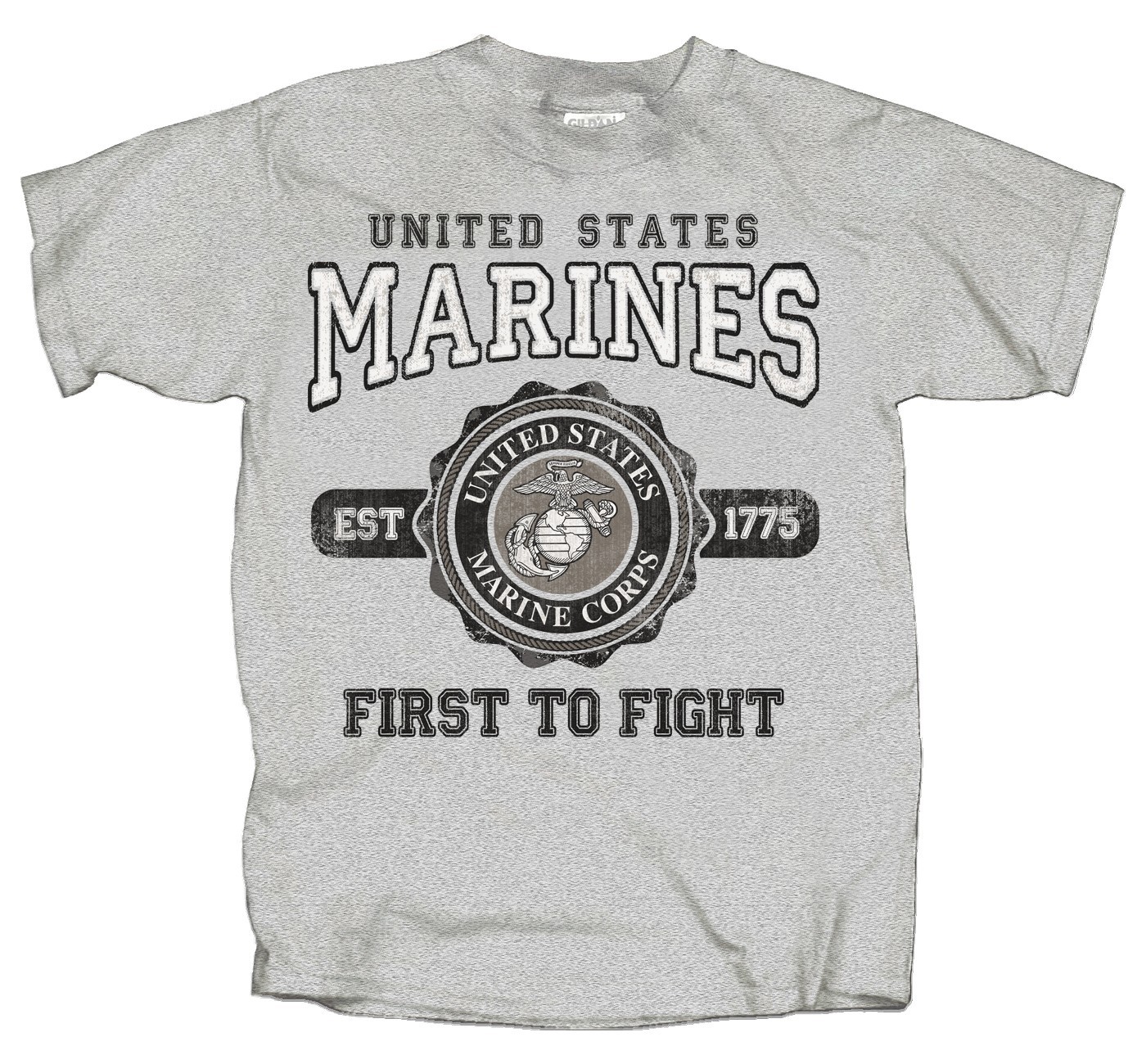 NEW MILITARY U.S. MARINES UNITED STATES ESTABLISHED 1775 MEN’S GRAY TEE SHIRT